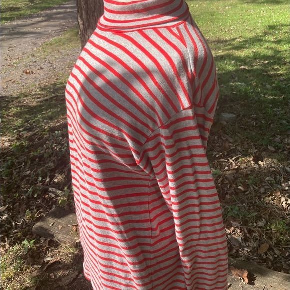 MIXED BLUES STRIPED TURTLENECK LONG SLEEVE VINTAGE MEDIUM - Picture 4 of 7